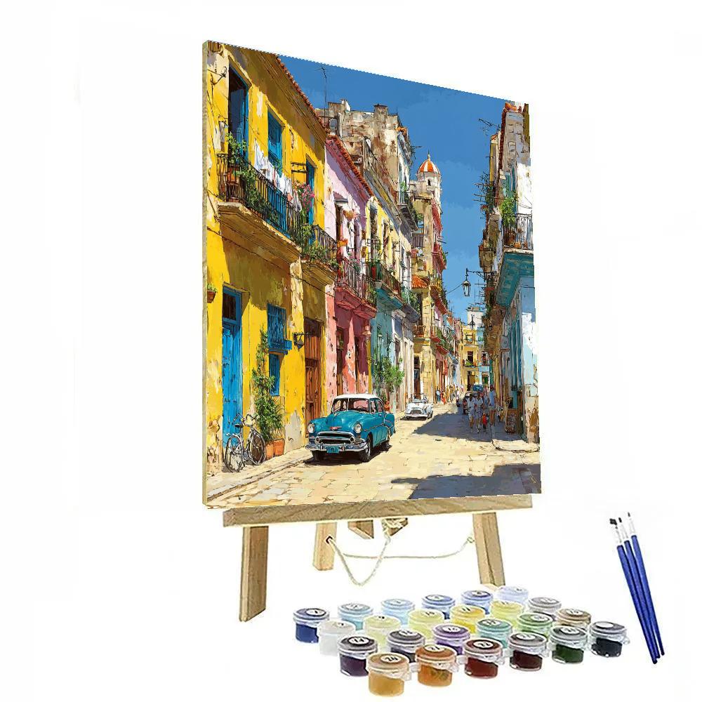 Old Havana Side Streets Cuba painting number kit
