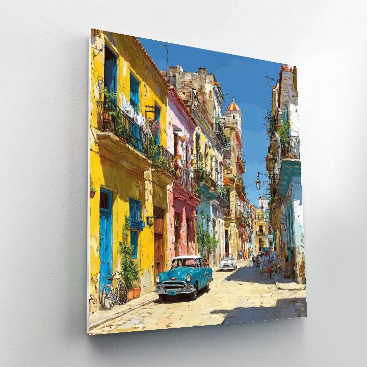 Old Havana Side Streets Cuba painting number kit