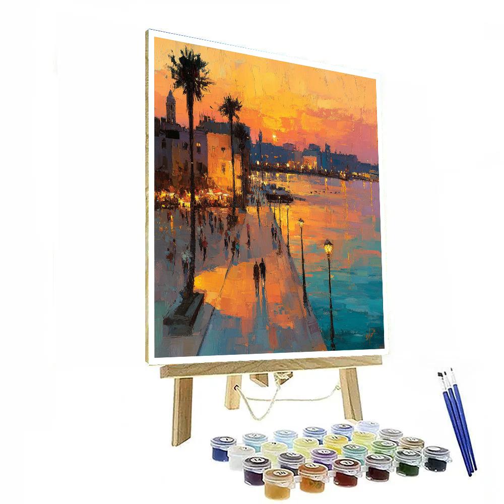 Manila Baywalk Sunset Philippines Painting by numbers kit