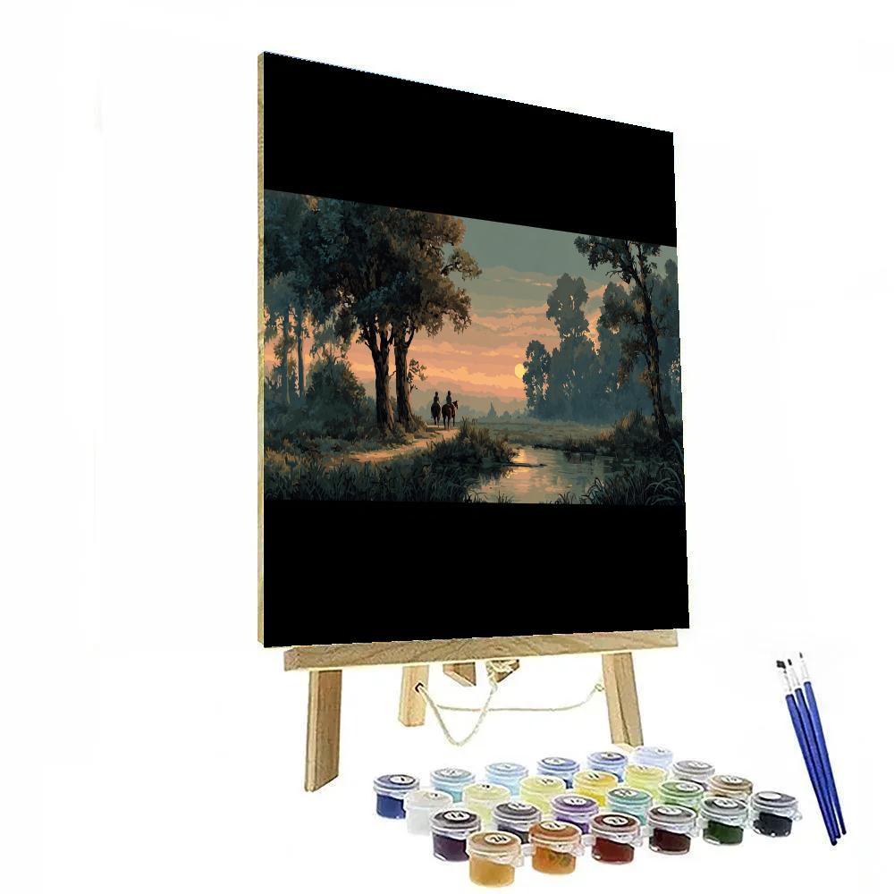 Giorgione Inspired Pastoral Idyll Painting by numbers kit