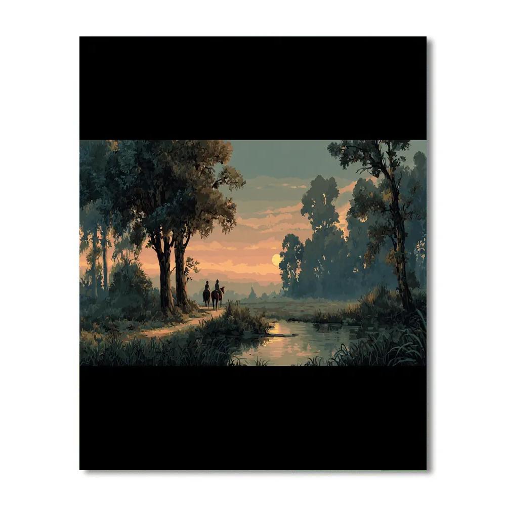 Giorgione Inspired Pastoral Idyll Painting by numbers kit