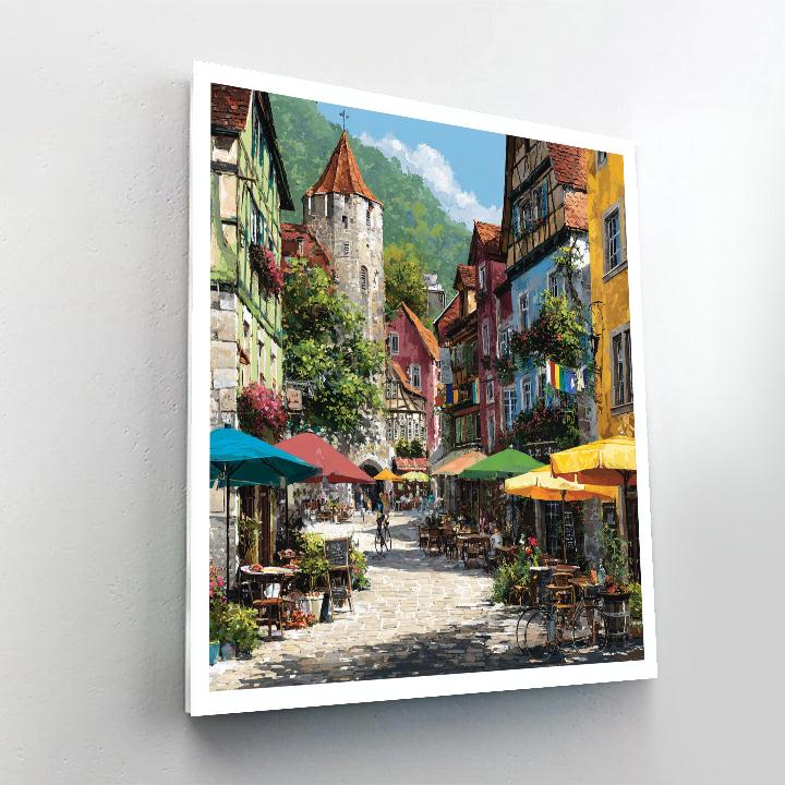 Freiburg Market Square Germany paint by numbers