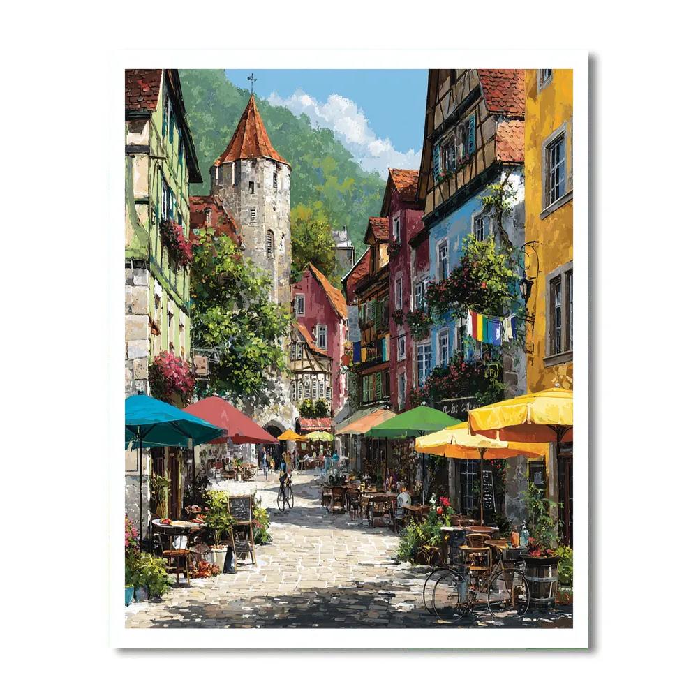 Freiburg Market Square Germany paint by numbers