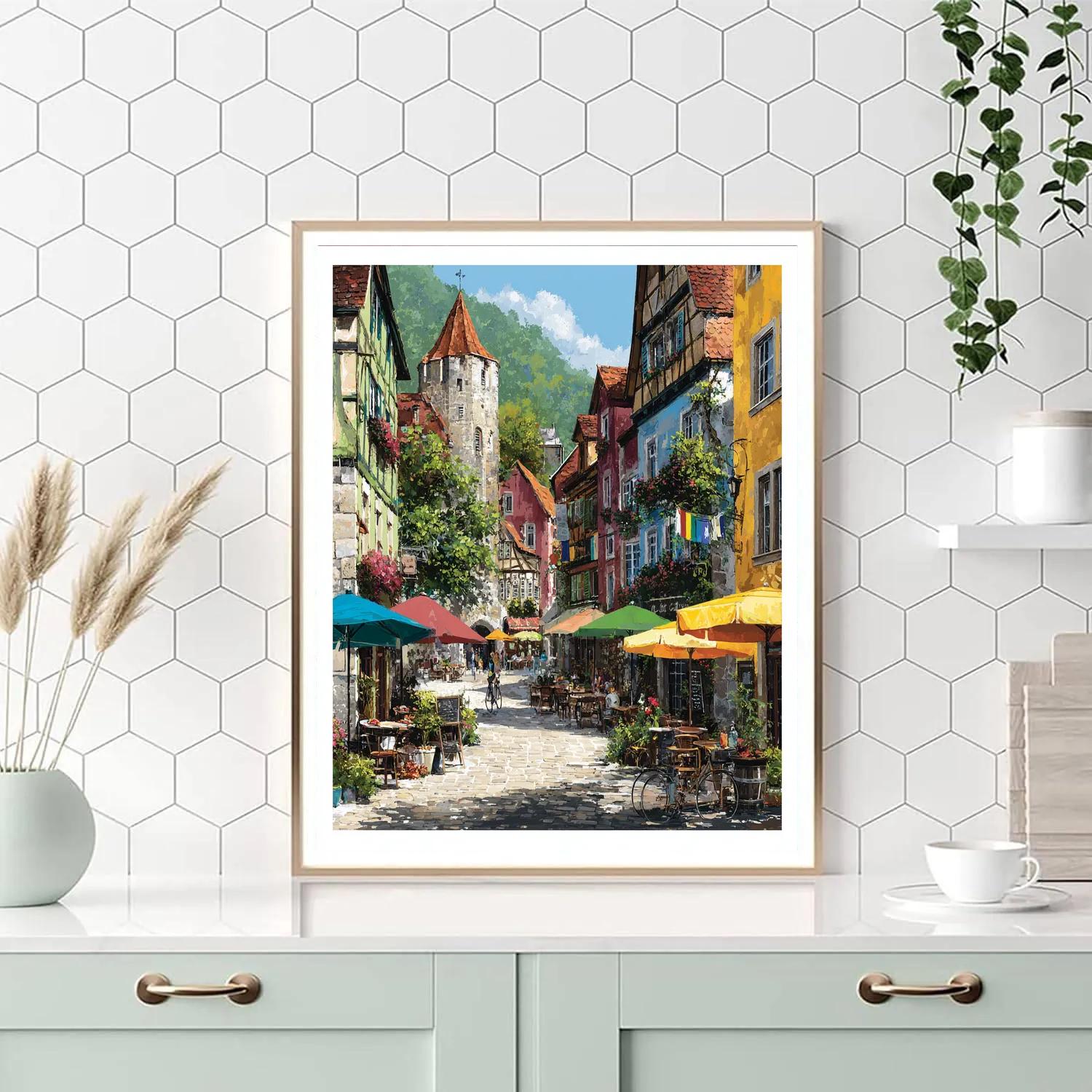 Freiburg Market Square Germany paint by numbers