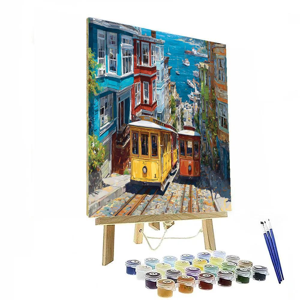 Valparaiso Hill Funiculars Chile Number painting