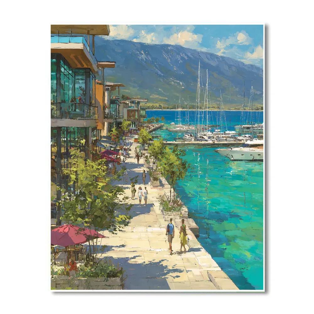 Cape Town Waterfront Vivid Harbor South Africa painting number kit