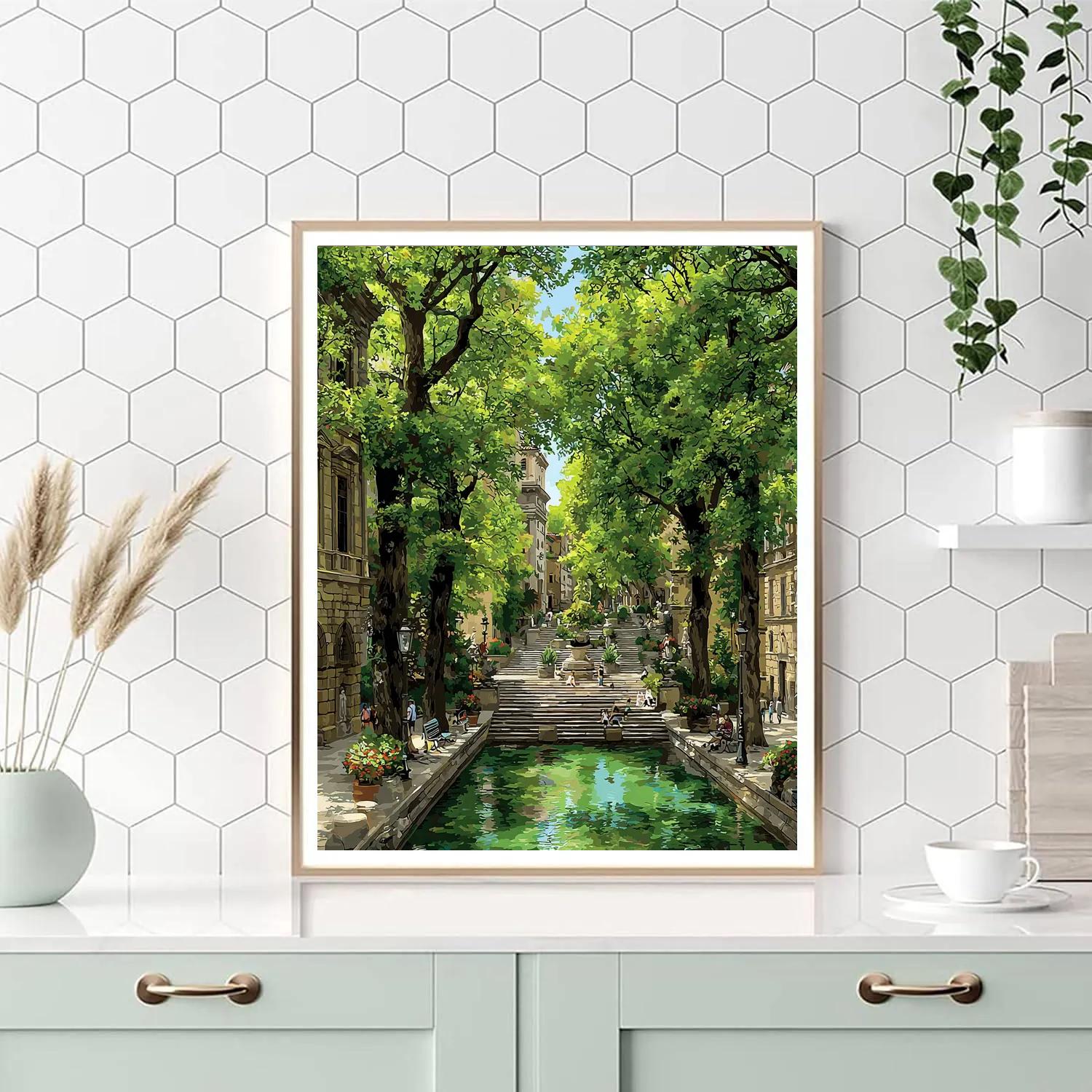 Athens National Garden Urban Oasis Greece paint by color