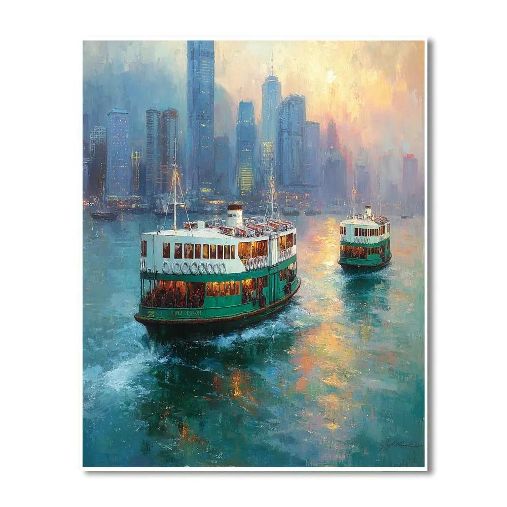Hong Kong Star Ferry Harbor Commute China paint by numbers