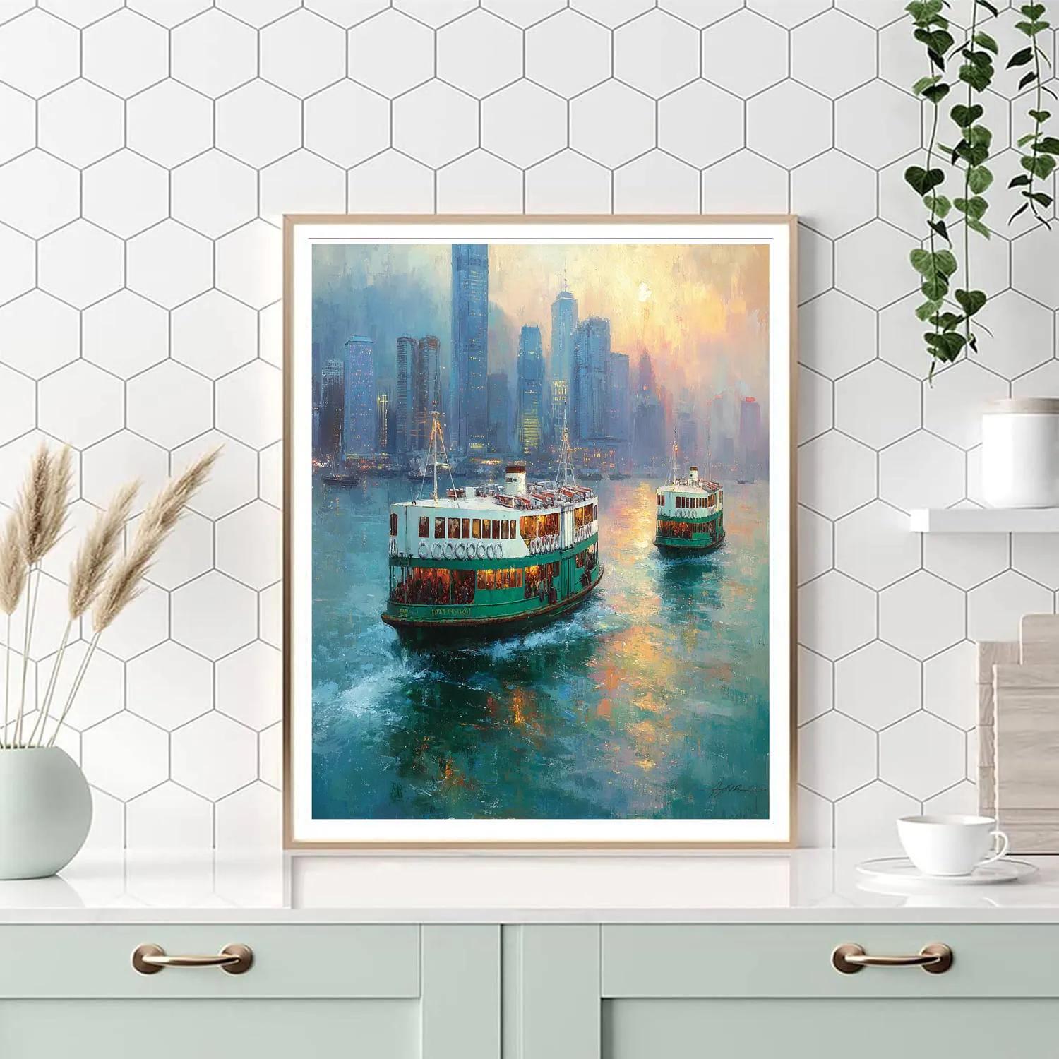 Hong Kong Star Ferry Harbor Commute China paint by numbers