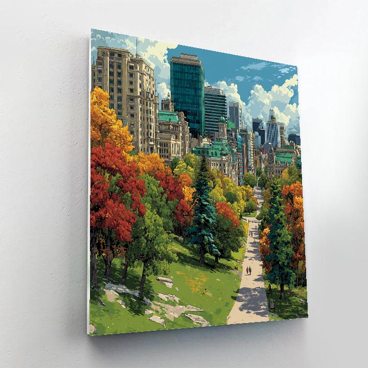 Skyline View From Mount Royal Park Montreal Canada DIY paint by numbers