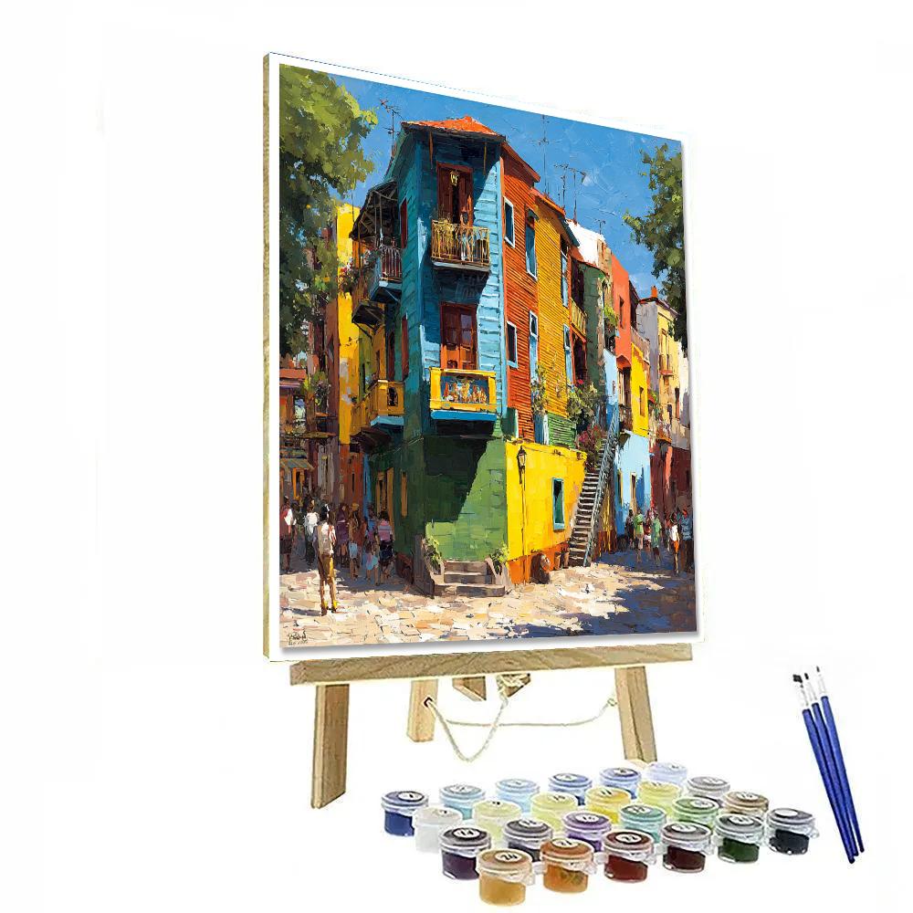 Brightly Painted Facades In La Boca Buenos Aires Argentina Paint by numbers art