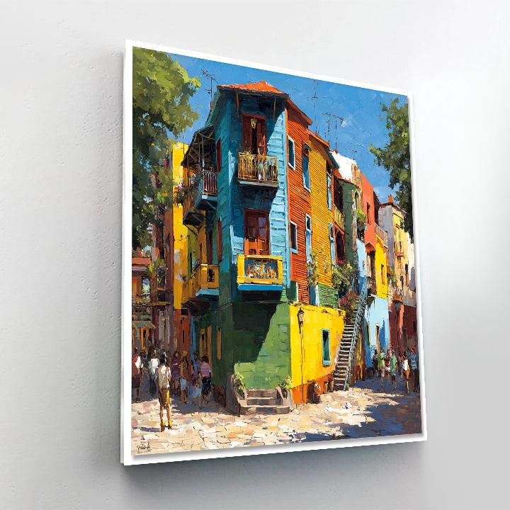 Brightly Painted Facades In La Boca Buenos Aires Argentina Paint by numbers art