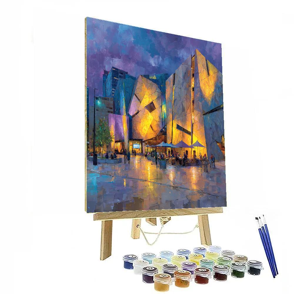 Twilight View Of Federation Square Melbourne Australia Paint by numbers kits