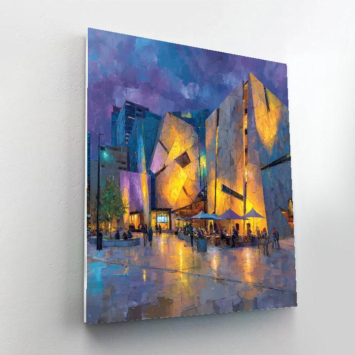 Twilight View Of Federation Square Melbourne Australia Paint by numbers kits
