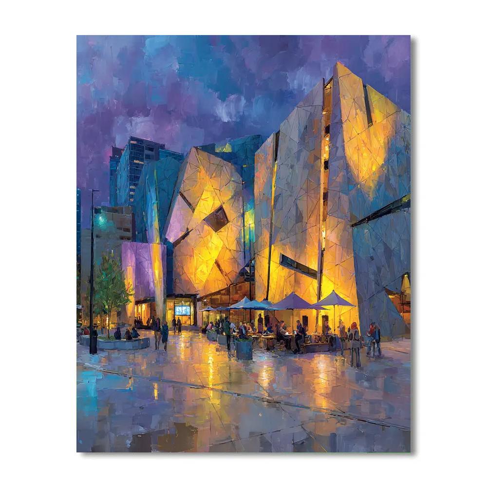 Twilight View Of Federation Square Melbourne Australia Paint by numbers kits