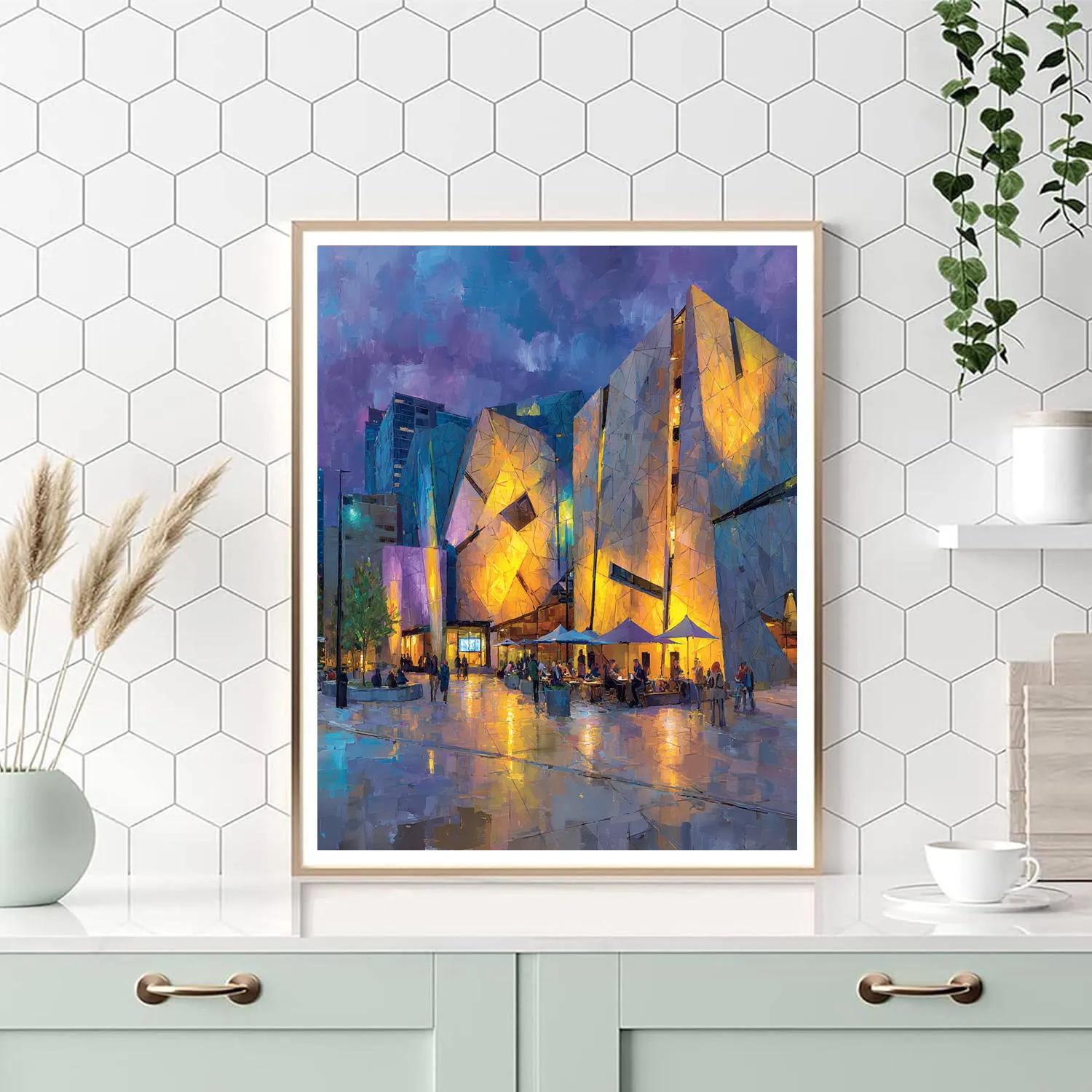 Twilight View Of Federation Square Melbourne Australia Paint by numbers kits