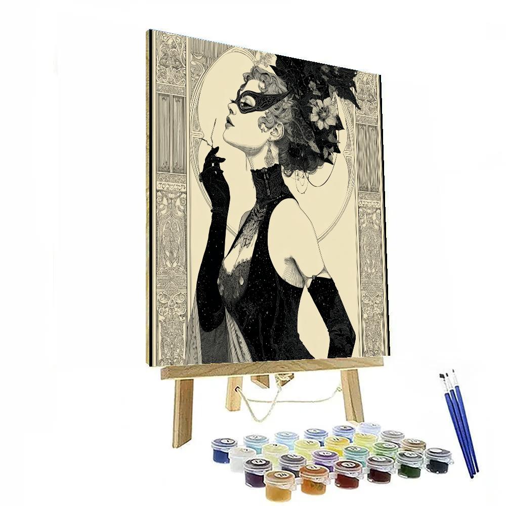Aubrey Beardsley Inspired Masquerade Number painting