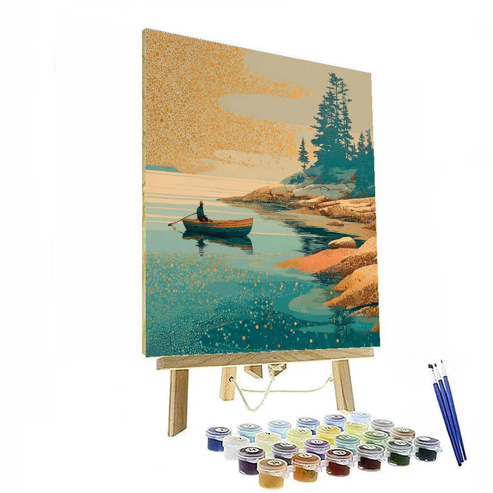 Georges Seurat Inspired Fishermen At Dawn Paint by numbers art