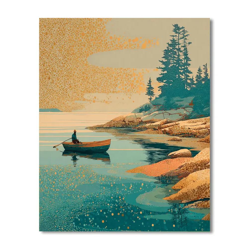 Georges Seurat Inspired Fishermen At Dawn Paint by numbers art