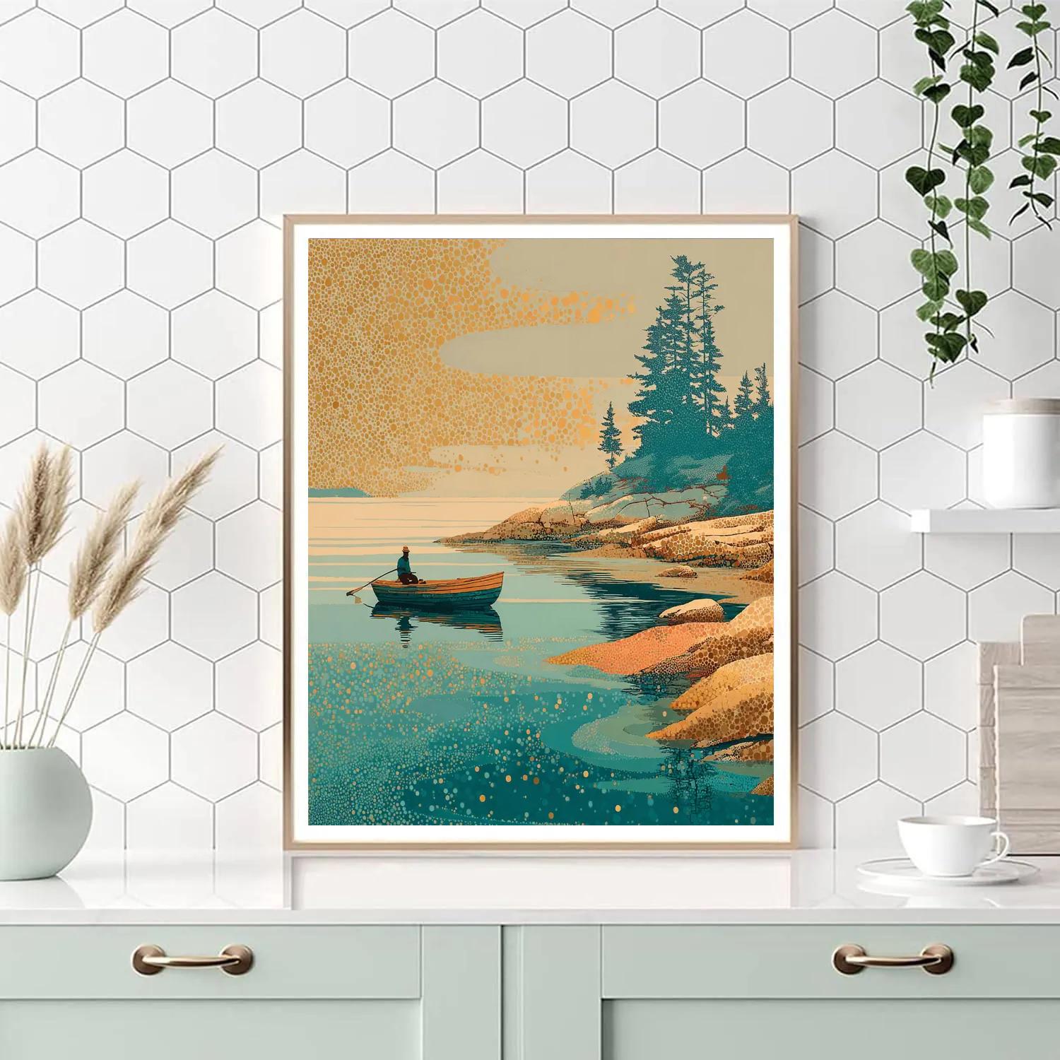 Georges Seurat Inspired Fishermen At Dawn Paint by numbers art