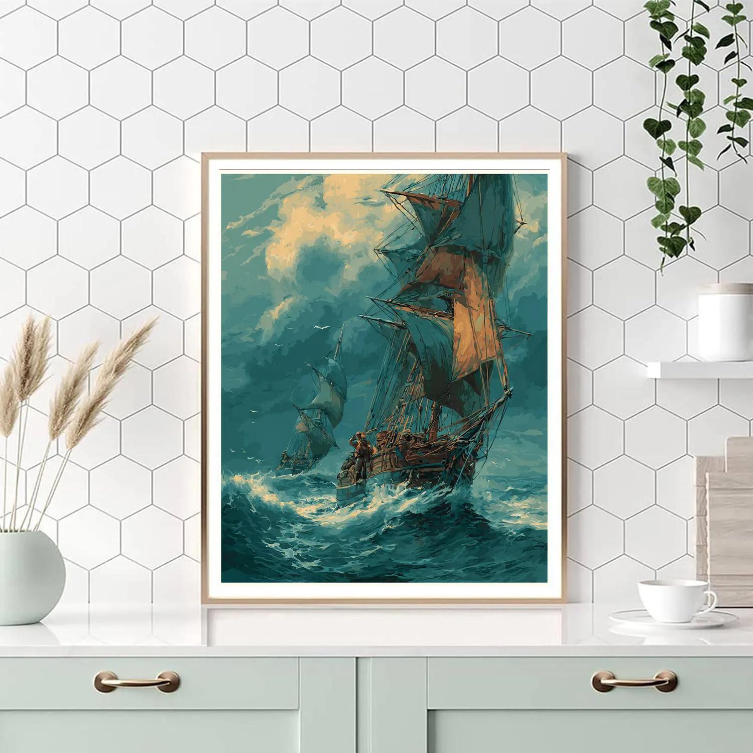 Winslow Homer Inspired Lifeboat Rescue Painting by numbers kit