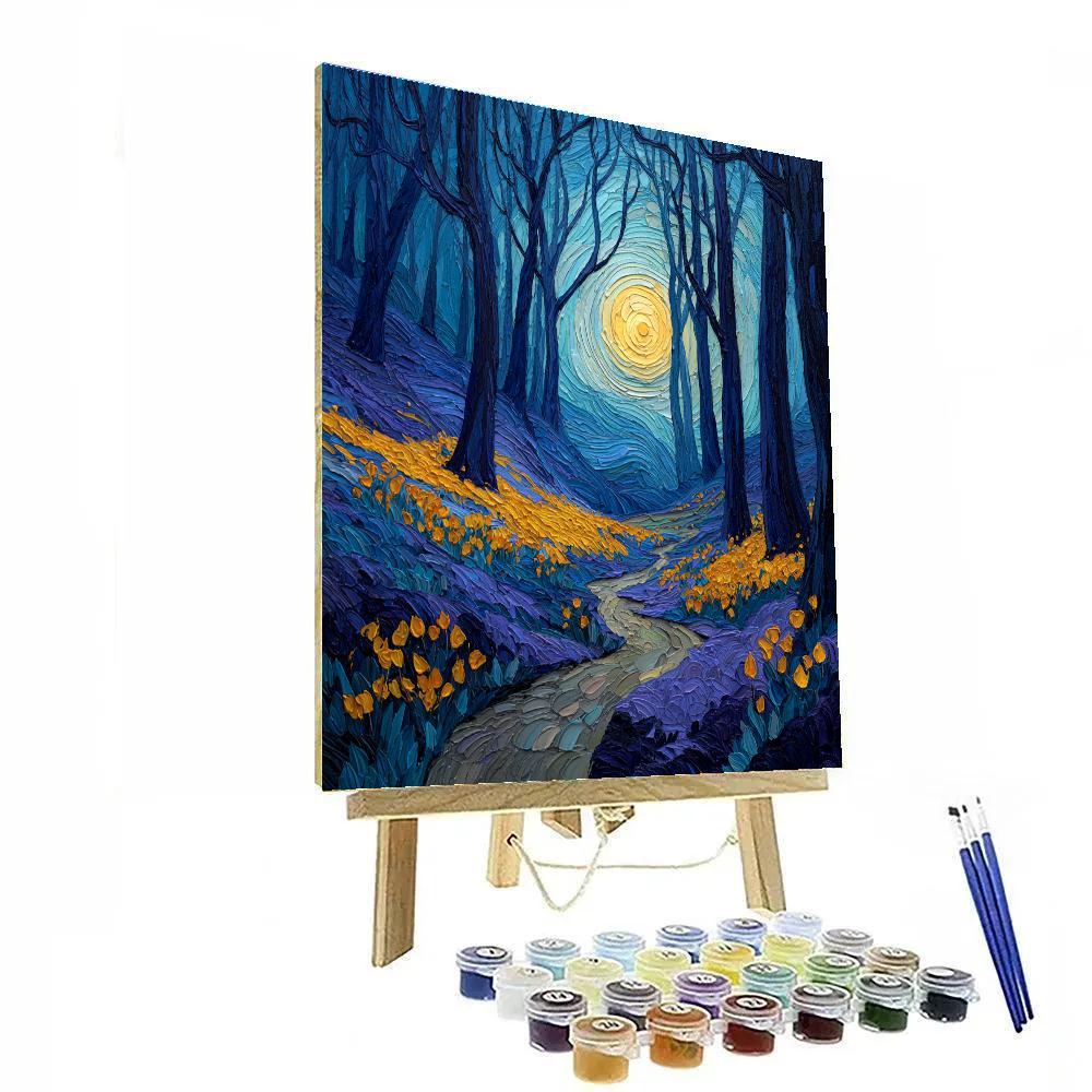 Van Gogh Inspired Forest Twilight Number painting