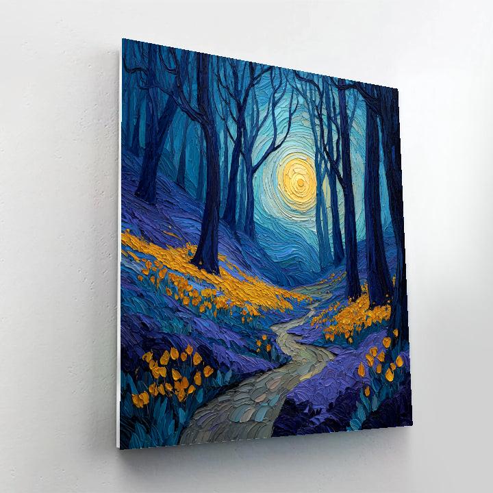 Van Gogh Inspired Forest Twilight Number painting