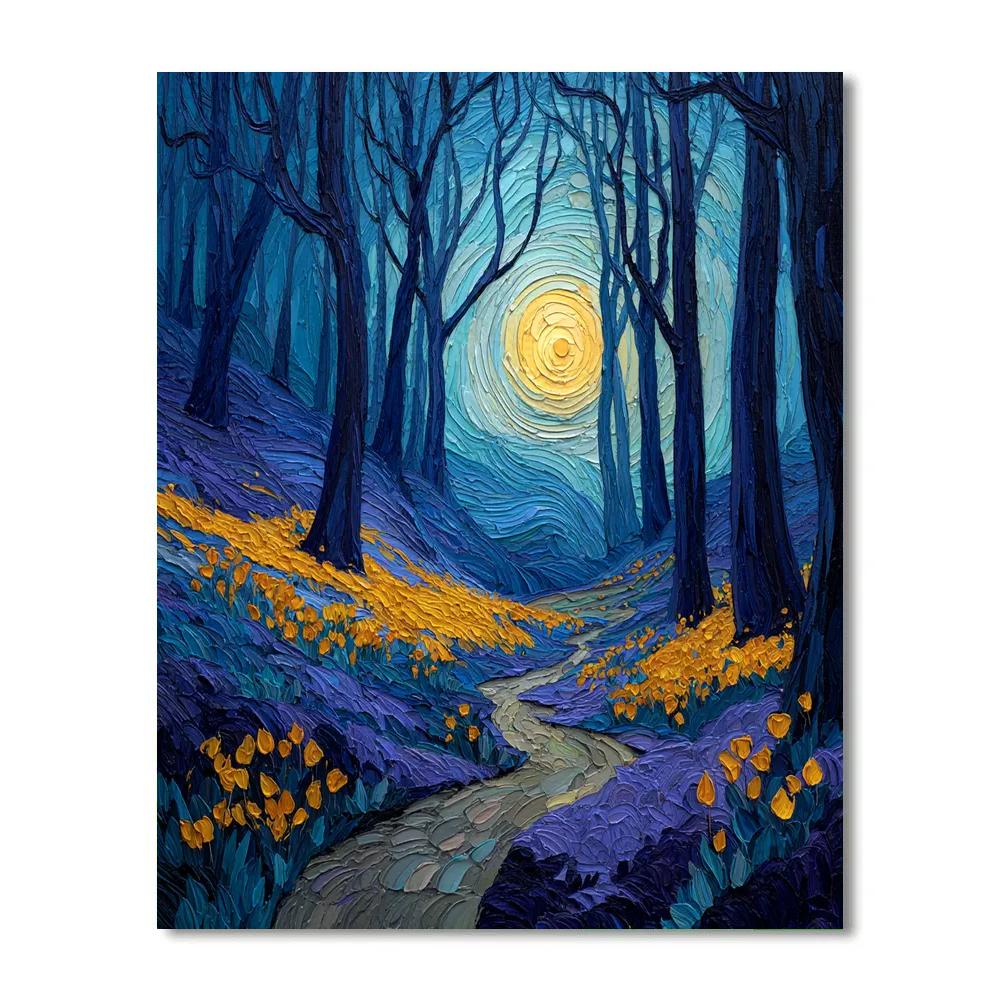 Van Gogh Inspired Forest Twilight Number painting