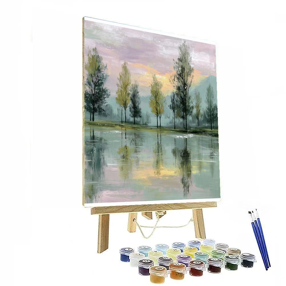 Monet Inspired Orchard At Dawn paint by number