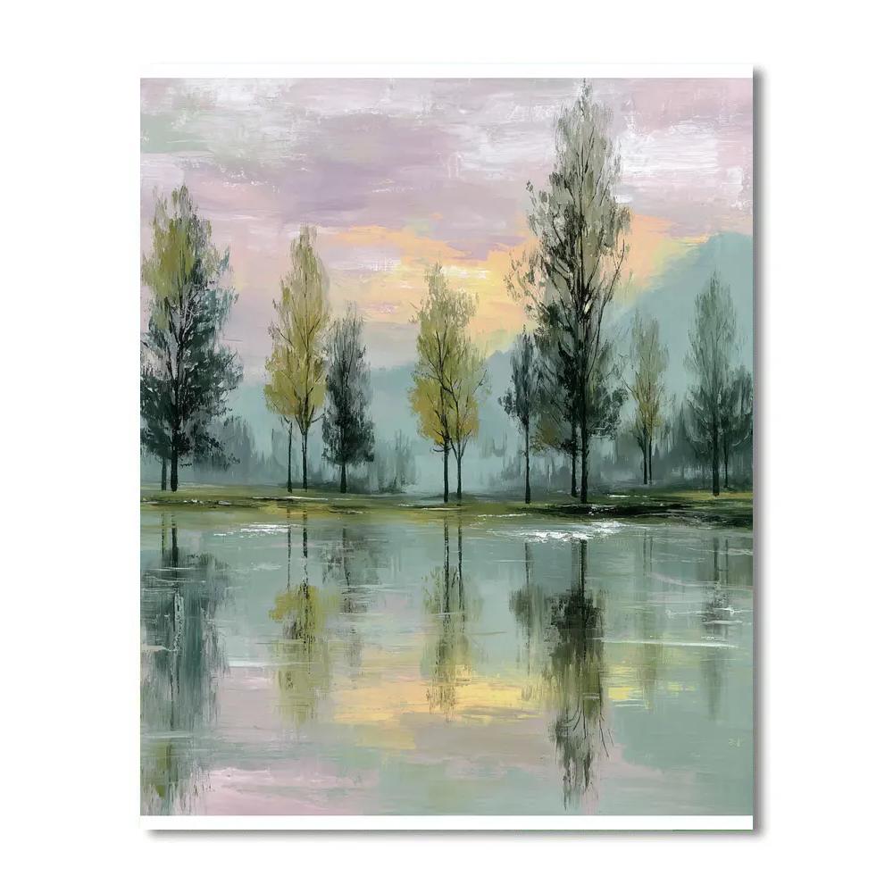 Monet Inspired Orchard At Dawn paint by number