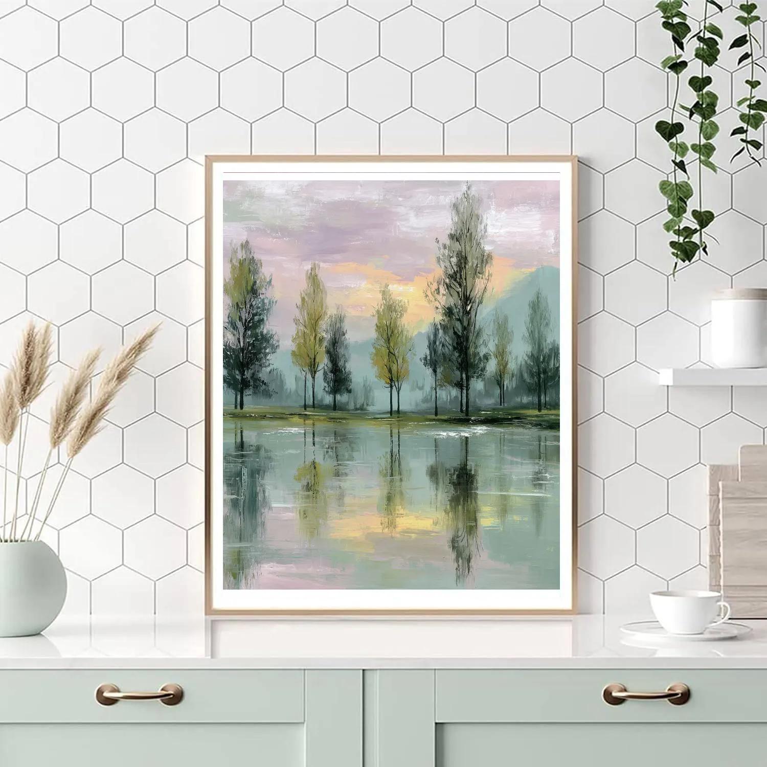 Monet Inspired Orchard At Dawn paint by number
