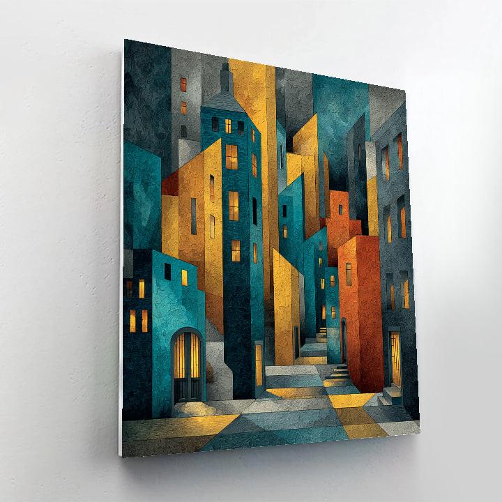 Picasso Inspired Cityscape Cubism painting number kit