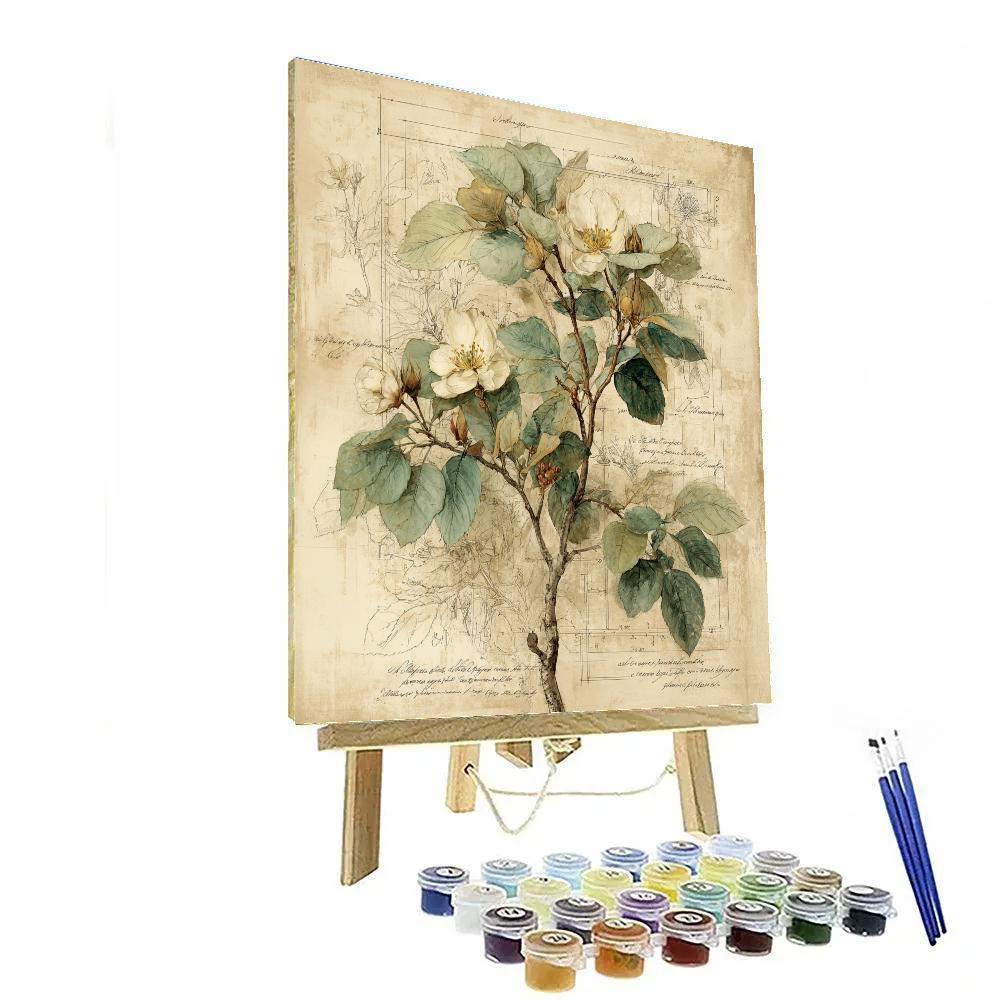 Leonardo Da Vinci Inspired Botanical Study painting number kit