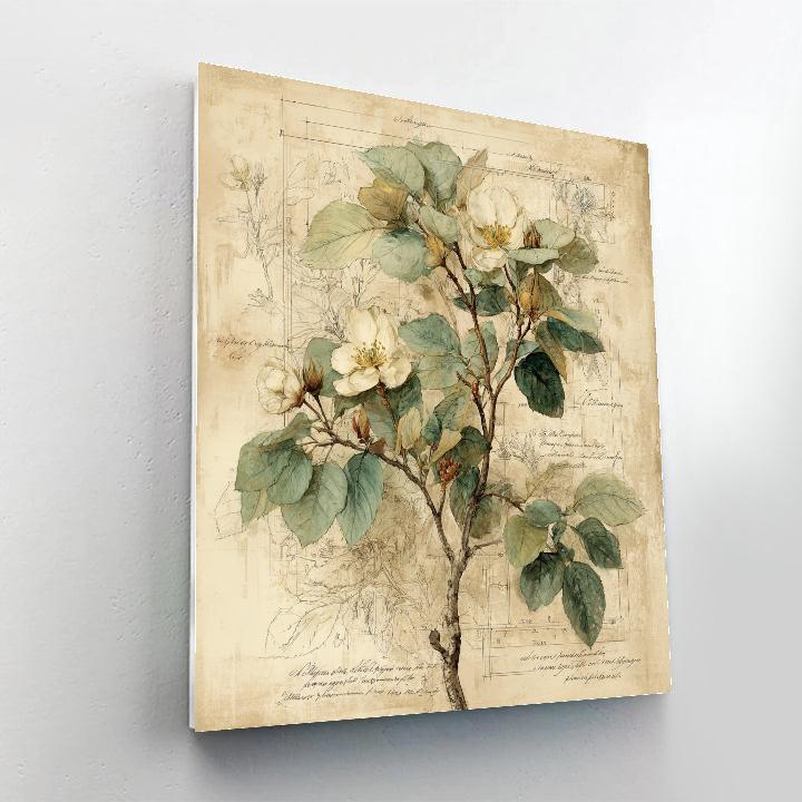 Leonardo Da Vinci Inspired Botanical Study painting number kit