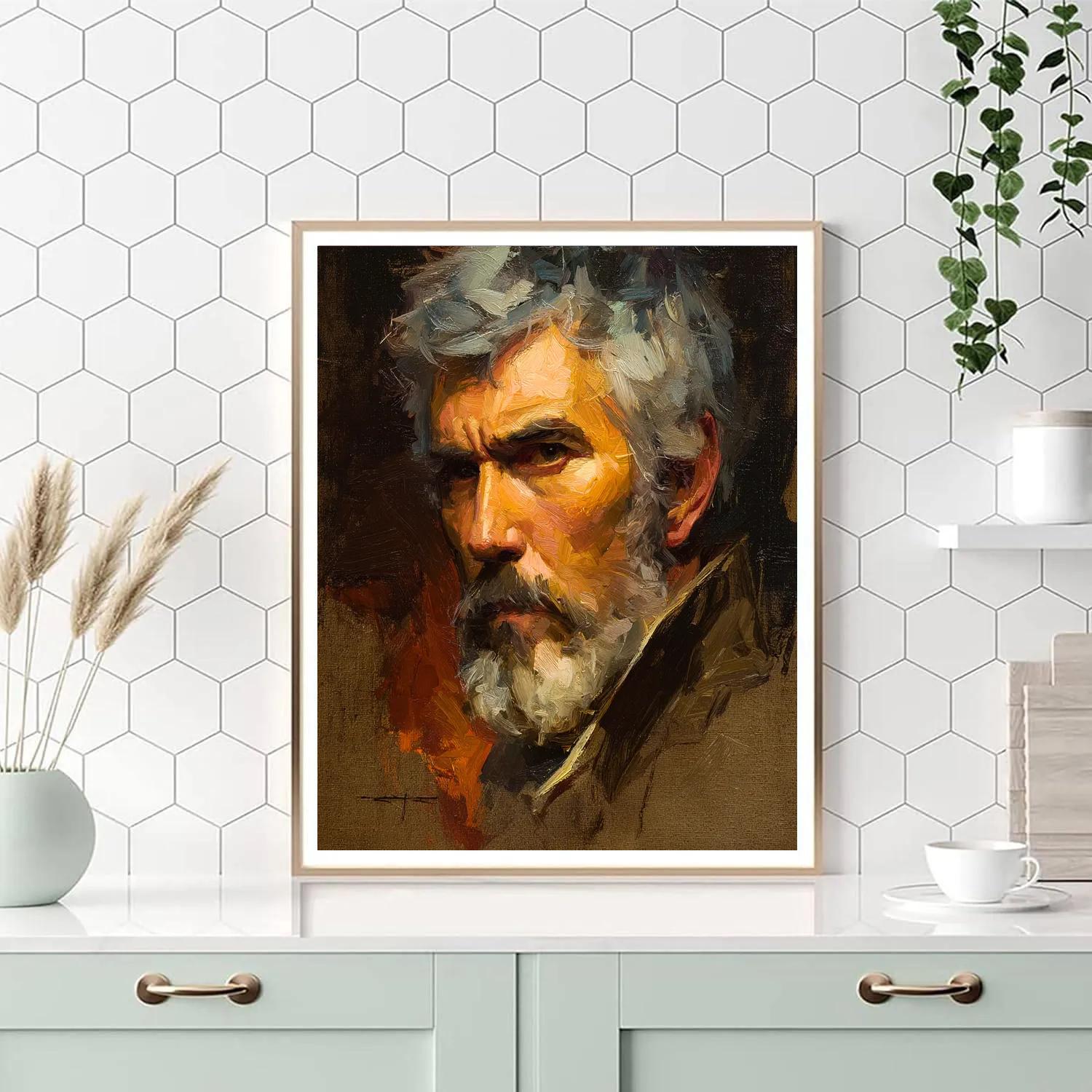 Rembrandt Inspired Old Sailor paint by number