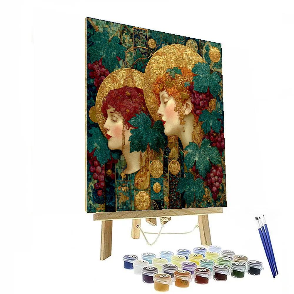 Gustav Klimt Inspired Jewel Garden Paint by numbers art