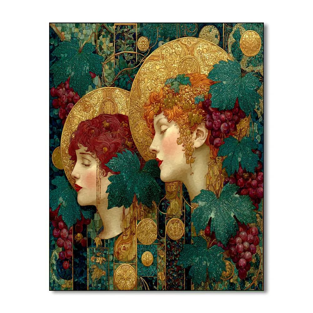 Gustav Klimt Inspired Jewel Garden Paint by numbers art