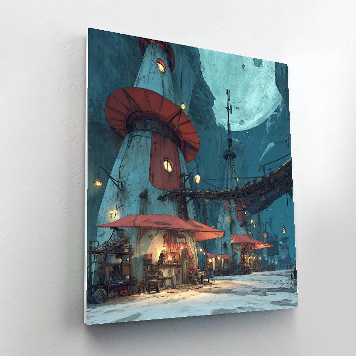 Salvador Dali Inspired Lunar Bazaar Number painting