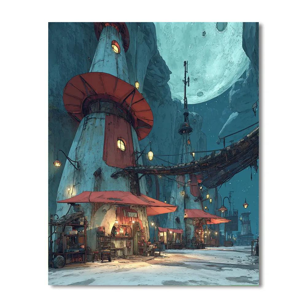 Salvador Dali Inspired Lunar Bazaar Number painting