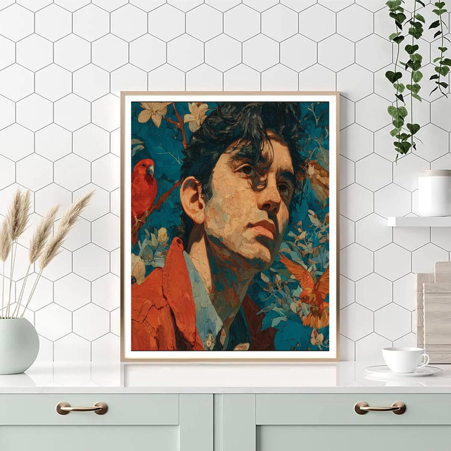Frida Kahlo Inspired Desert Portrait paint by color