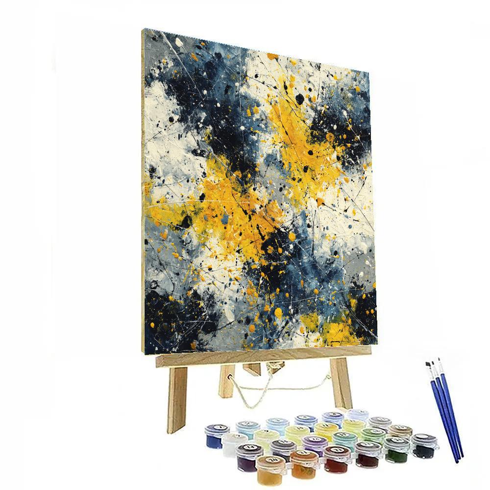 Jackson Pollock Inspired Rainstorm Number painting