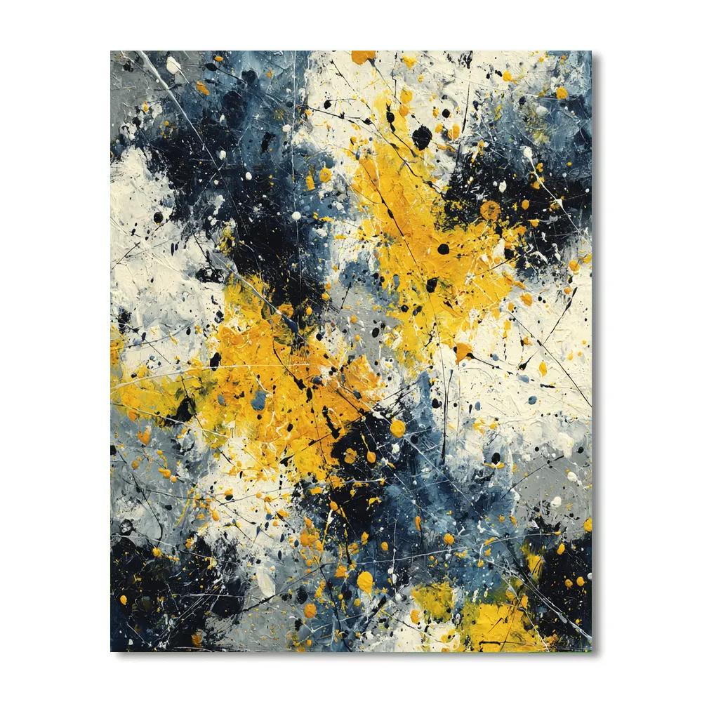 Jackson Pollock Inspired Rainstorm Number painting
