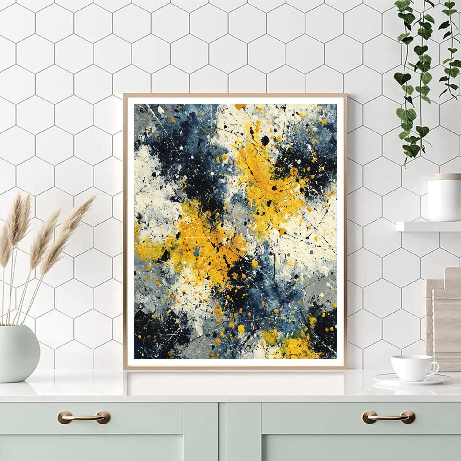 Jackson Pollock Inspired Rainstorm Number painting