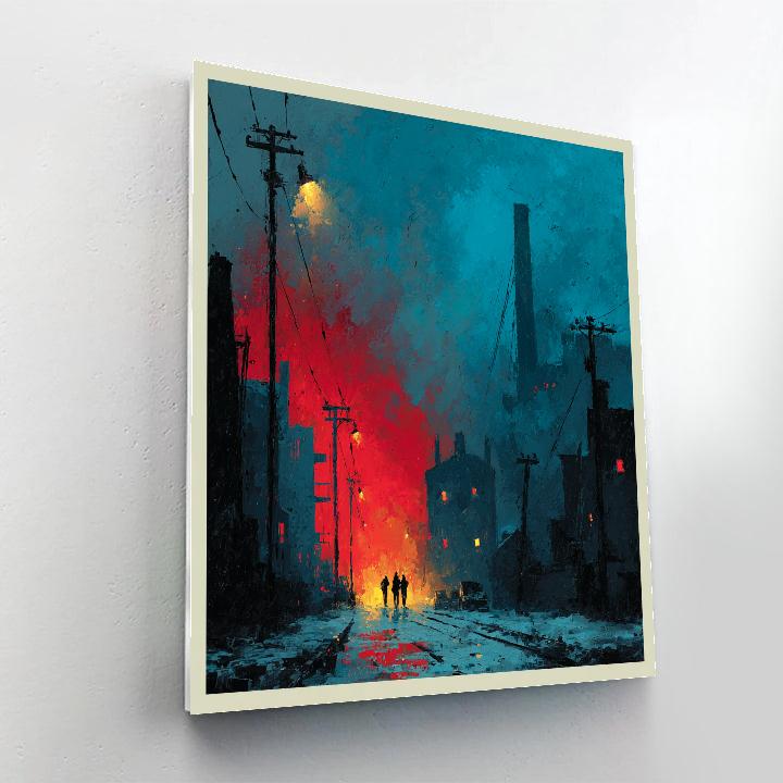 Edvard Munch Inspired City At Midnight paint by numbers