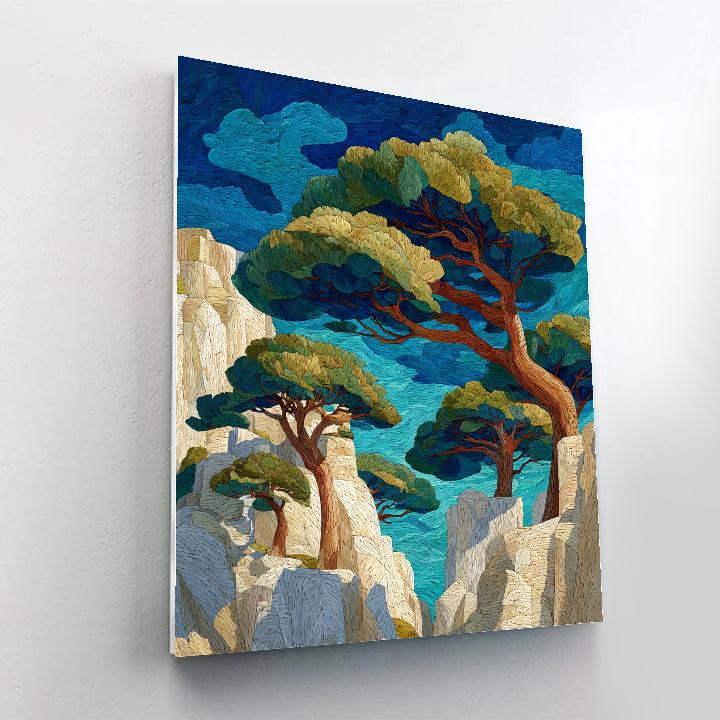 Michelangelo Inspired Marble Pines DIY paint by numbers