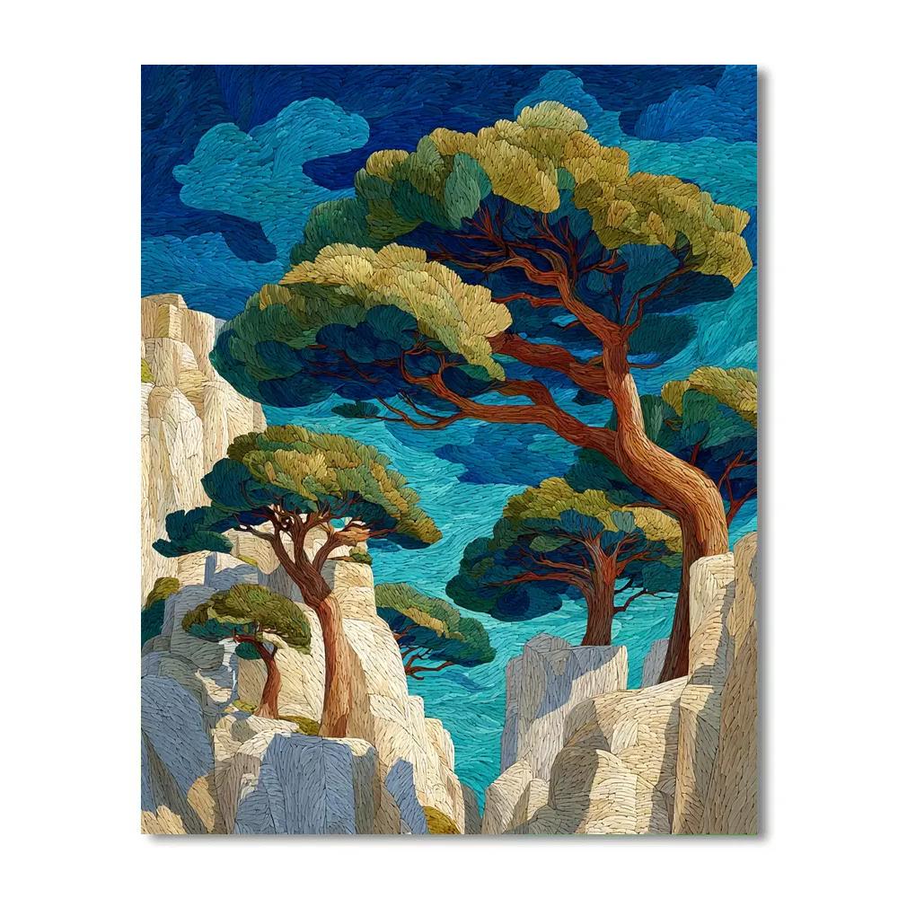 Michelangelo Inspired Marble Pines DIY paint by numbers