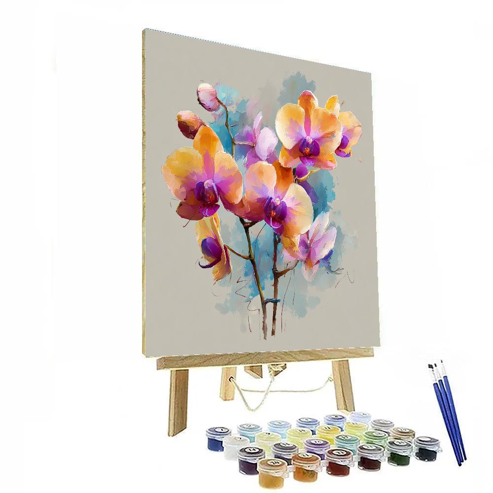 Leonardo Da Vinci Inspired Nebula Orchids Paint by numbers kits