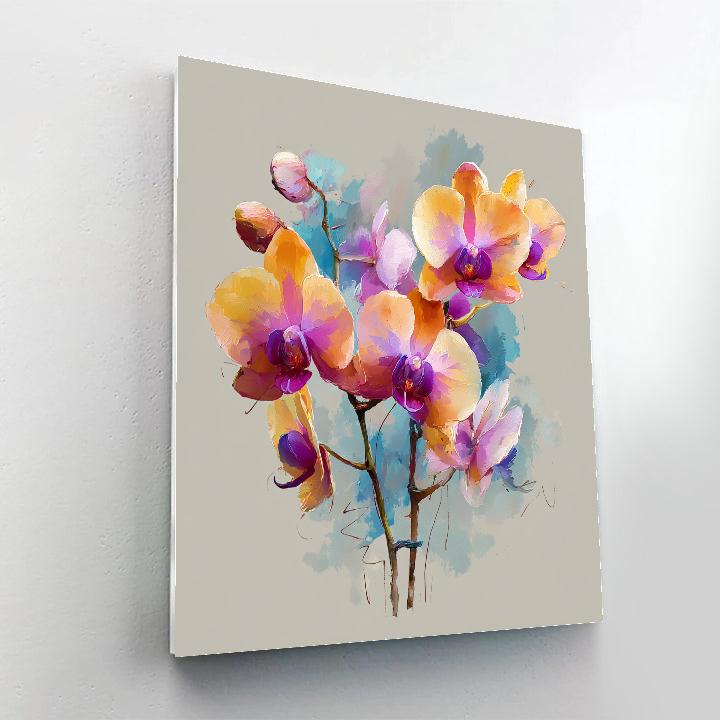 Leonardo Da Vinci Inspired Nebula Orchids Paint by numbers kits