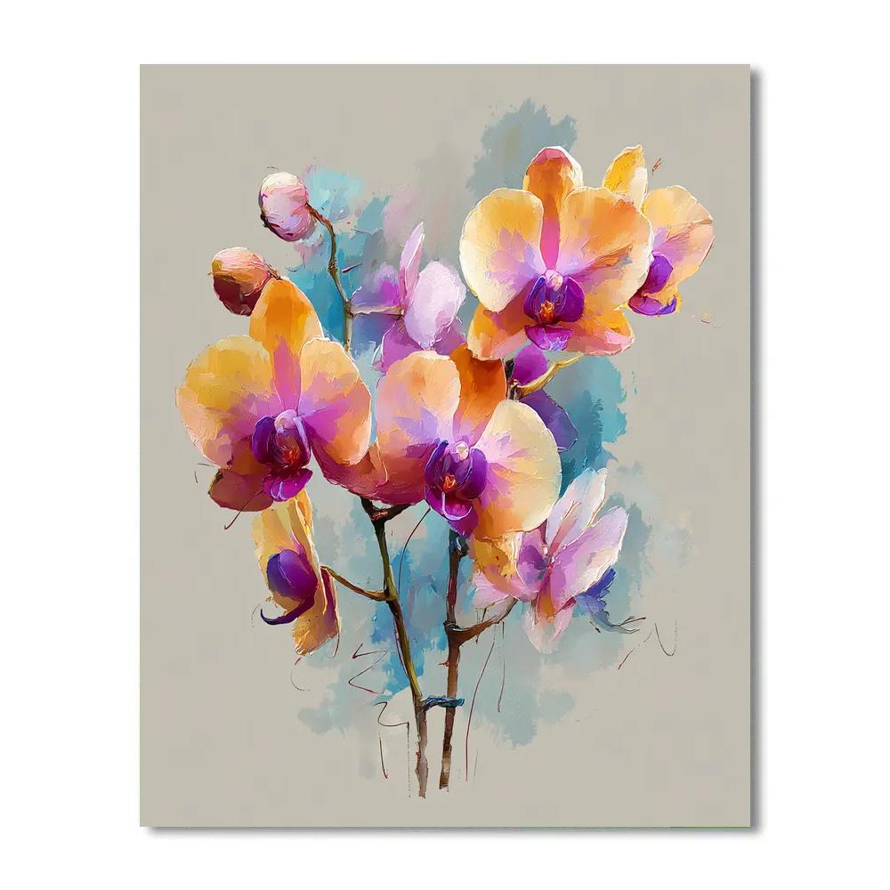 Leonardo Da Vinci Inspired Nebula Orchids Paint by numbers kits