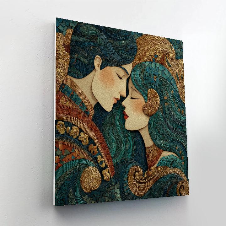 Gustav Klimt Inspired Oceanic Embrace painting number kit